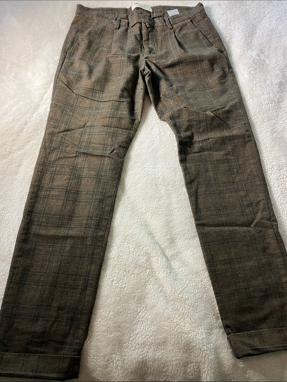 Briglia Plaid Brown Casual Trousers
